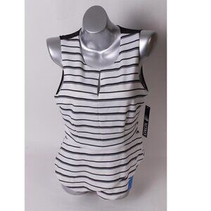 XOXO WOMEN`S STRIPED LACE BACK BLOUSE